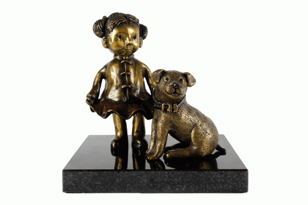 Sculpture en bronze Le bon gardien - Ginette Laplante